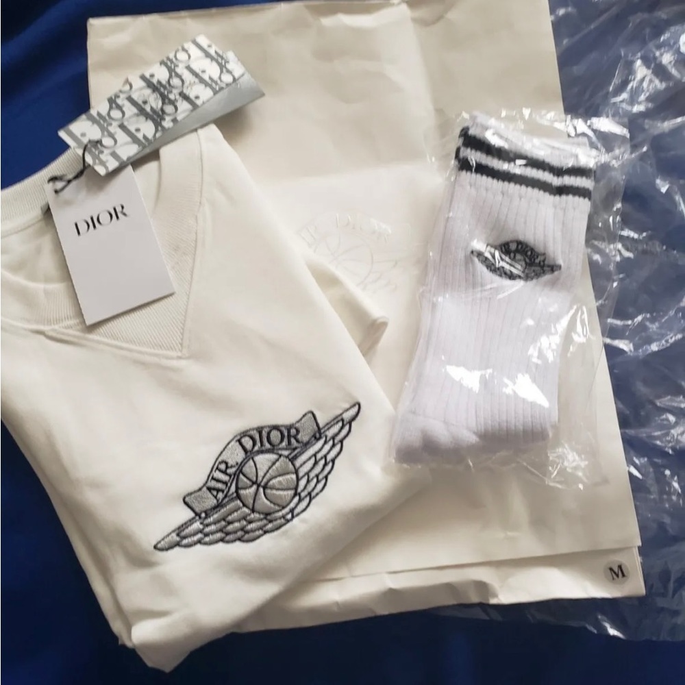 Air Dior / Jordan1 Wings Tee New Unreleased White M (oversized/medium)